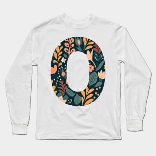 Whimsical Floral Letter O Long Sleeve T-Shirt